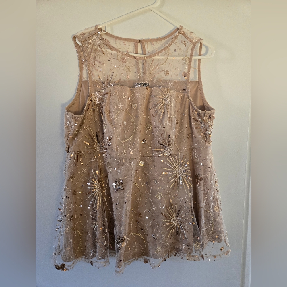 Embellished Sheer Sleeveless Top by Torrid